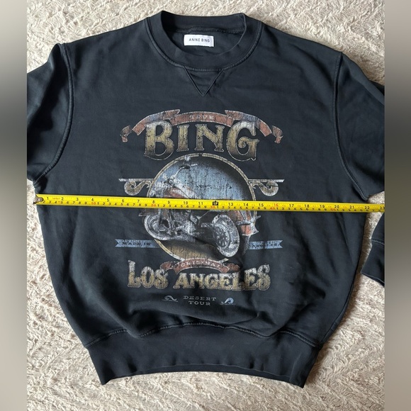 Anine Bing Ramona biker sweatshirt washed black XS - Picture 6 of 7